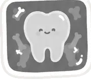 A grey dental X-ray of a tooth