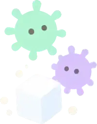 Sugar bugs and a sugar cube