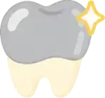 Silver crown on a tooth