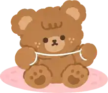 Brown bear with floss