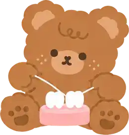 Brown bear flossing